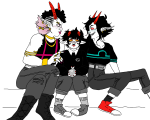  2014 adorabloodthirsty blush body_modification casual dancestors deer-dearest dream_ghost fashion freckles fullres karkat_vantas leadership meenah_peixes multishipping no_glasses profile ship_name_needed shipping sitting starter_outfit terezi_pyrope 