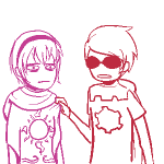  animated dave_strider godtier knight limited_palette lineart rose_lalonde seer siblings:daverose tomatograffiti 