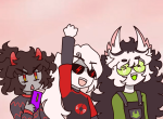  2025 alternate_hair biweeklydavekat casual crossover dave_strider dogtier fashion fullres jade_harley karkat_vantas knights_of_the_hound_table phone rule63 shipping transtuck triple_baka vocaloid 
