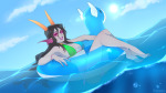  2021 barefoot clouds crossover deletethestars feferi_peixes freckles fullres pok&eacute;mon sitting solo sun swimsuit 