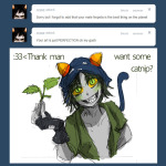  2012 9vs9 ask blush cat_hat drug_use fullres nepeta_leijon rule63 solo starter_outfit text 
