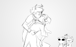 2016 dave_strider fullres godtier grayscale kanaya_maryam karkat_vantas kiss knight light_aspect paperseverywhere redrom rose_lalonde rosemary seer shipping sketch starter_outfit text time_aspect