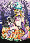 2012 alcohol cocktail_glass fullres hat meowcats moon night pencil pumpkin roxy_lalonde sburb_logo self-claimedgenious sitting solo starter_outfit trees wizard_hat