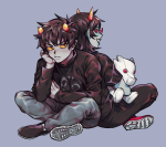 2019 adorabloodthirsty back_to_back fullres karkat_vantas pyralspite_scalemate scalemates sickarknife sitting starter_outfit terezi_pyrope