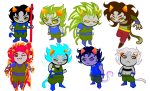  2025 alternate_hair dragon_ball fashion fullres jaggy_lines kaboisuagain nepeta_leijon no_hat no_shirt sburb_logo scars solo stars weapon zodiac_symbol 