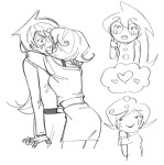  2023 blush fullres grayscale jade_harley monochrome redrom roxy_lalonde shipping sketch starter_outfit thought_balloon vintagegamebro witches_brew 