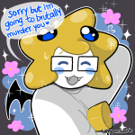  2026 blush flowers fullres headshot heart homestuck:_beyond_canon impalement john_egbert kechoban meat_timeline nymphified nymphs rule63 solo stars sweat text word_balloon 