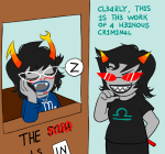  2026 aranea_serket artist_collaboration chalk dancestors exposition_booth frigiddoctoratus fullres ham0naa sleeping starter_outfit sufferer_necklace terezi_pyrope text word_balloon 