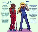  2026 ace_attorney arms_crossed artificial_limb au chalk fashion fluorite_octet formal fullres gunkmusher humanized terezi_pyrope text vriska_serket walking_cane zodiac_symbol 
