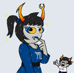  2026 alternate_hair aranea_serket beagle_puss cronus_ampora dancestors frigiddoctoratus fullres jaggy_lines scars scribble_mode starter_outfit sufferer_necklace thumbs_up 