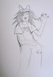  2025 8r8kcoffee animal_ears fanfic_art fankid fullres grayscale kiki_fukuoka monochrome pencil sburb.exe sketch solo starter_outfit 