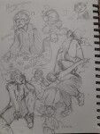  2023 art_dump crossover fantroll fullres grayscale headphones heart kneeling marvel monochrome nonispocket pencil profile rayman sitting sketch skulls sonic_the_hedgehog spider-man teenage_mutant_ninja_turtles text 