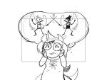 2016 amputation bec_noir dogtier fullres godtier grayscale harlequin_uniform jack_noir jade_harley pm poinko profile prospitian_monarch scars sketch space_aspect stars strife sword thought_balloon witch