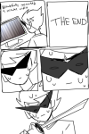 2016 back_angle broken_source comic computer dirk_strider eeegdfhfghgfdg fandom fullres grayscale lineart monochrome starter_outfit sweat text unbreakable_katana