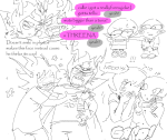  ! 2025 calliope eridan_ampora fullres gamzee_makara grayscale grlgogames jaggy_lines roxy_lalonde seaweed shipping snake_wine starter_outfit text word_balloon 