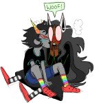  blush dogtier godtier jade_harley kiss rancidhands sherlock_hound shipping sitting space_aspect terezi_pyrope witch word_balloon 