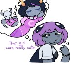  2026 candy_timeline dreamself emoticon fullres homestuck:_beyond_canon ly'lac maekammy meat_timeline ship_name_needed shipping sleeping stars starter_outfit text thought_balloon vriska_maryam-lalonde 