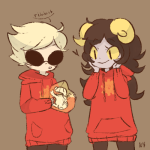  aradia_megido casual dave_strider frogs nymphicus time_aspect word_balloon 