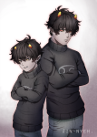  2017 ageswap arms_crossed fullres jin-nyeh karkat_vantas multiple_personas solo starter_outfit 
