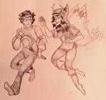  2017 dadhaver fullres godtier grayscale homes_smell_ya_later karkat_vantas light_aspect pencil shipping starter_outfit thief vriska_serket vriskat 