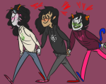 aspect_hoodie blush broken_source feferi_peixes heart heart_aspect holding_hands horrorcuties jade_harley life_aspect multishipping nepeta_leijon no_glasses no_hat octopussy olive_garden redrom seasonalsource shipping space_aspect 
