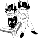  2018 amporas arms_crossed bana cronus_ampora crying dancestors eridan_ampora fullres grayscale monochrome no_cape scars sitting smoking starter_outfit 