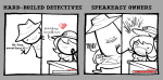 2025 animated comic fullres grayscale heart highlight_color hysterical_dame jaggy_lines meme mobster_kingpin nictelsm problem_sleuth problem_sleuth_(adventure) sitting text