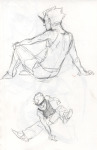  art_dump dirk_strider freckles grayscale pencil sketch solo strong_tanktop toastyhat 