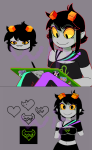  2026 8bitkitten dave_strider fantroll fullres headshot heart illustrating jaggy_lines karkat_vantas kid_symbol pantskat sitting sprite_mode sylladex wip 