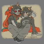 2025 adorabloodthirsty blush diimplekun dragon_cape fullres karkat_vantas redrom shipping sitting starter_outfit terezi_pyrope 