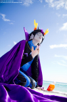  clouds cosplay eridan_ampora faygo kneeling lazer684 low_angle oblique_angle ocean real_life solo stillreflection 