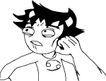 2021 annieisapeaperson fullres grayscale head_out_of_frame jaggy_lines karkat_vantas lineart monochrome starter_outfit strife