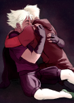  2016 dacadaca dave_strider dirk_strider fullres godtier heart_aspect hug knight no_glasses prince time_aspect 