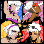  body_modification dave_strider dirk_strider headshot rose_lalonde roxy_lalonde strilondes unbreakable_katana xuunies 