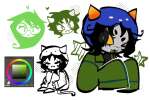  2025 art_dump art_program_in_frame cat_hat fullres jade_harley lineart nepeta_leijon olive_garden sitting starter_outfit wonk zuki.awu 
