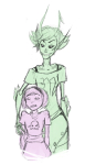  black_squiddle_dress blush deadling kanaya_maryam limited_palette redrom rose_lalonde rosemary shipping size_difference 