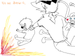 back_angle bro carrying dave_strider fire fullres grayscale highlight_color lil_cal lineart monochrome text timaeustestified