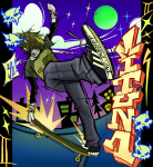  2025 casual clouds dancestors duddubstep fullres green_moon mituna_captor night no_hat skateboard skulls solo text trees word_balloon 