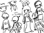  2010 art_dump beta_kids dave_strider ed-ramos fantroll fullres grayscale jade_harley john_egbert no_glasses problem_sleuth problem_sleuth_(adventure) rose_lalonde sketch starter_outfit text vodka_mutini 
