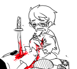  blood bro crying dave_strider dead head_on_lap hibrid highlight_color impalement no_hat 