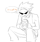 2026 c4rmy_hs dirk_strider food fullres grayscale monochrome sitting sketch solo text thought_balloon