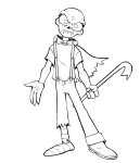 2019 artificial_limb blood caliborn fullres godtier grayscale juju_breaker lineart lord skelletang time_aspect weapon wip