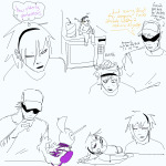  2023 bro comic conceptofjoy lil_cal lineart rose_lalonde saw smuppets text thought_balloon 
