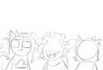 2016 back_angle dancestors dream_ghost equius_zahhak fullres grayscale latula_pyrope mituna_captor no_hat paperseverywhere sketch starter_outfit terezi_pyrope