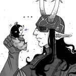  ... 2025 ancestors carrying equius_zahhak expatriate_darkleer fullres grayscale grubs highlight_color lineart no_glasses profile scaredspoons starter_outfit sweat text zahhaks 