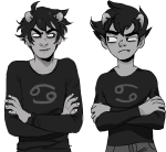  arms_crossed artist_collaboration grayscale hottang karkat_vantas solo yt 
