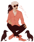  crows dave_strider ghostyspectre music_note sitting solo 