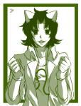  2014 fullres jaggy_lines lunaticjin monochrome nepeta_leijon no_hat solo starter_outfit 