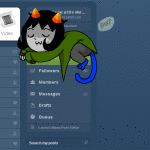  2011 animated arms_crossed babinani fullres image_manipulation jaggy_lines lying nepeta_leijon no_hat on_stomach profile sleeping solo starter_outfit thank_you tumblr word_balloon 