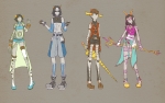  .hack 2011 crossover equius_zahhak fashion feferi_peixes fullres hat kerii-tan lance nepeta_leijon no_hat tavros_nitram trident weapon 